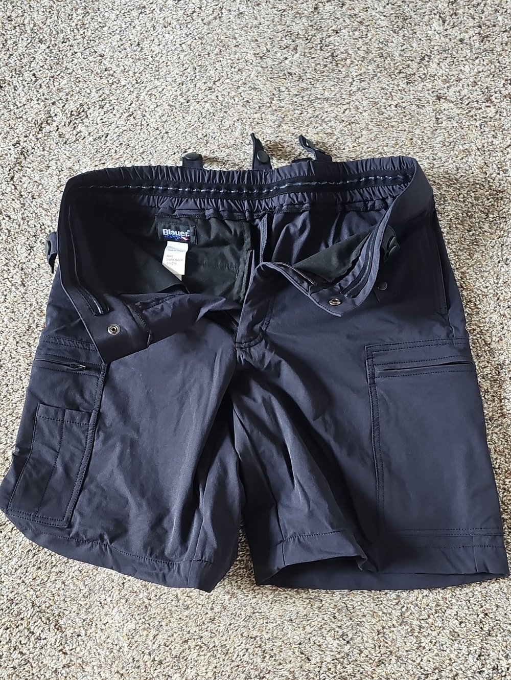 Blauer Black Men's Cargo Shorts with Elastic Waist